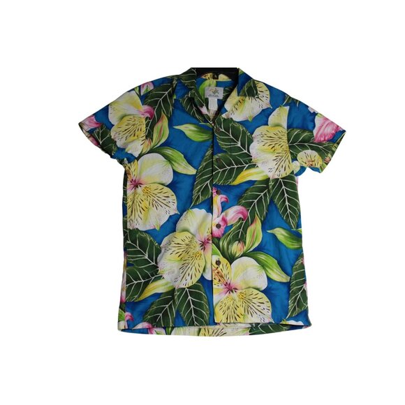 Vintage Ho Aloha Hawaiian Floral Short Sleeve Button Down Shirt Mens Small - Picture 1 of 4